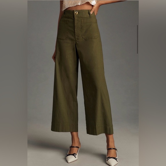 Anthropologie Colette cropped wide leg pants - Picture 7 of 7